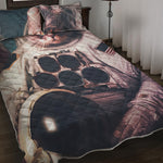 American Astronaut Cat Print Quilt Bed Set