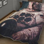 American Astronaut Cat Print Quilt Bed Set