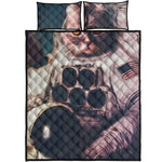American Astronaut Cat Print Quilt Bed Set