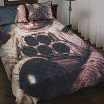 American Astronaut Cat Print Quilt Bed Set