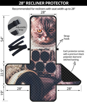 American Astronaut Cat Print Recliner Protector