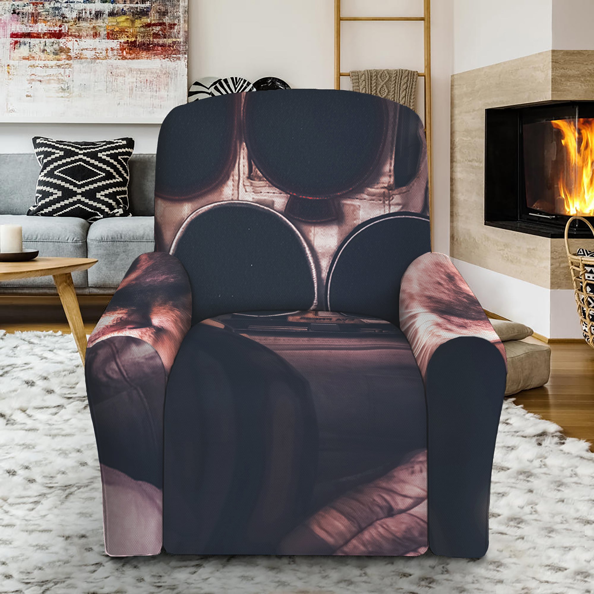 American Astronaut Cat Print Recliner Slipcover