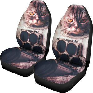 American Astronaut Cat Print Universal Fit Car Seat Covers