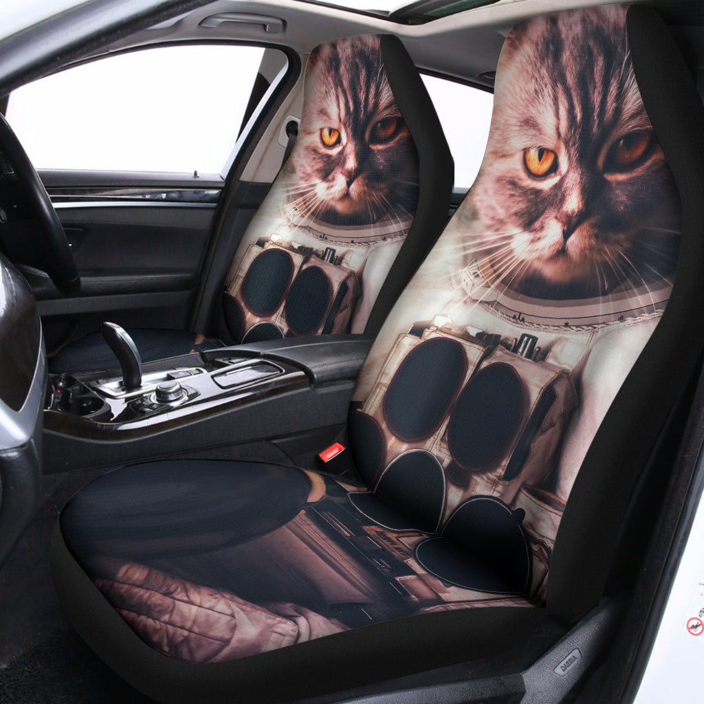 American Astronaut Cat Print Universal Fit Car Seat Covers