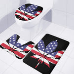 American Cannabis Leaf Flag Print 3 Piece Bath Mat Set