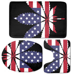 American Cannabis Leaf Flag Print 3 Piece Bath Mat Set