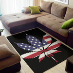 American Cannabis Leaf Flag Print Area Rug