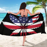 American Cannabis Leaf Flag Print Beach Sarong Wrap