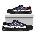 American Cannabis Leaf Flag Print Black Low Top Shoes 