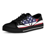 American Cannabis Leaf Flag Print Black Low Top Shoes 