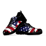 American Cannabis Leaf Flag Print Black Sneakers