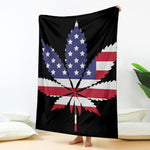 American Cannabis Leaf Flag Print Blanket