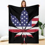 American Cannabis Leaf Flag Print Blanket