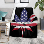 American Cannabis Leaf Flag Print Blanket