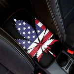 American Cannabis Leaf Flag Print Car Center Console Cover