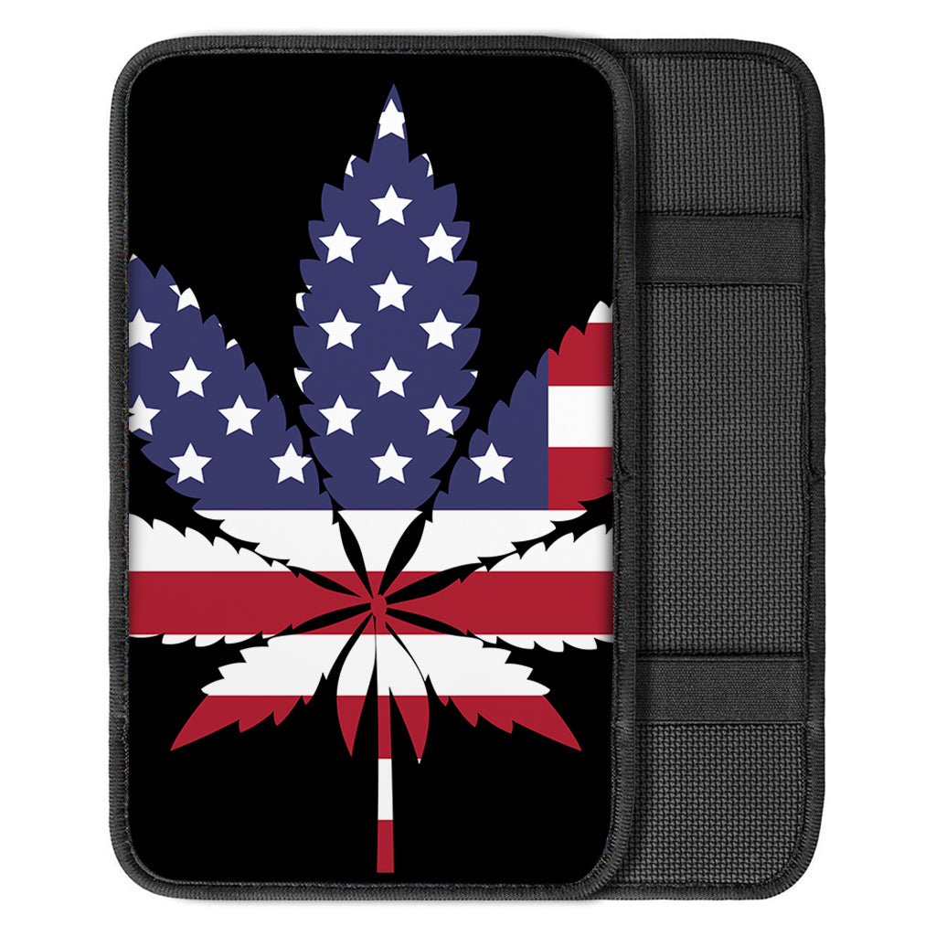 American Cannabis Leaf Flag Print Car Center Console Cover