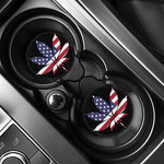 American Cannabis Leaf Flag Print Car Coasters