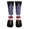 American Cannabis Leaf Flag Print Crew Socks