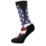 American Cannabis Leaf Flag Print Crew Socks