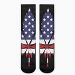 American Cannabis Leaf Flag Print Crew Socks