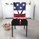 American Cannabis Leaf Flag Print Dining Chair Slipcover