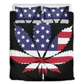 American Cannabis Leaf Flag Print Duvet Cover Bedding Set