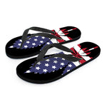 American Cannabis Leaf Flag Print Flip Flops