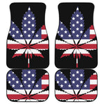 American Cannabis Leaf Flag Print Front and Back Car Floor Mats