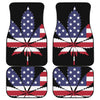 American Cannabis Leaf Flag Print Front and Back Car Floor Mats