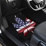 American Cannabis Leaf Flag Print Front and Back Car Floor Mats