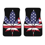 American Cannabis Leaf Flag Print Front Car Floor Mats