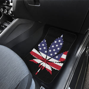 American Cannabis Leaf Flag Print Front Car Floor Mats