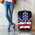 American Cannabis Leaf Flag Print Luggage Cover