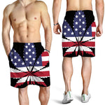 American Cannabis Leaf Flag Print Men's Shorts