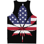 American Cannabis Leaf Flag Print Men's Tank Top