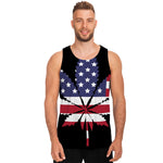 American Cannabis Leaf Flag Print Men's Tank Top