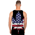 American Cannabis Leaf Flag Print Men's Tank Top