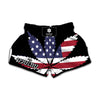 American Cannabis Leaf Flag Print Muay Thai Boxing Shorts