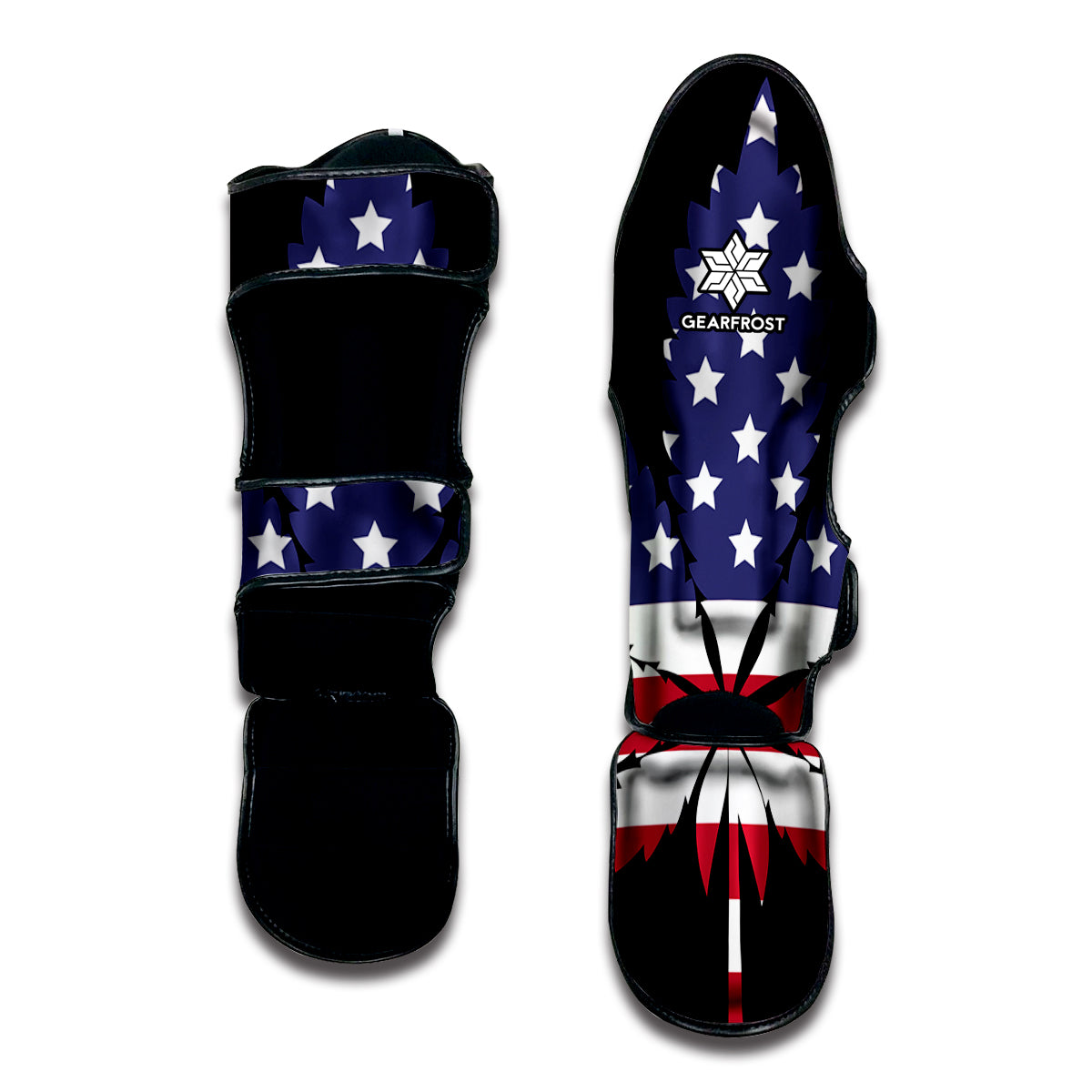 American Cannabis Leaf Flag Print Muay Thai Shin Guard