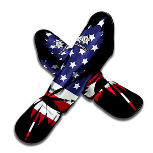 American Cannabis Leaf Flag Print Muay Thai Shin Guard