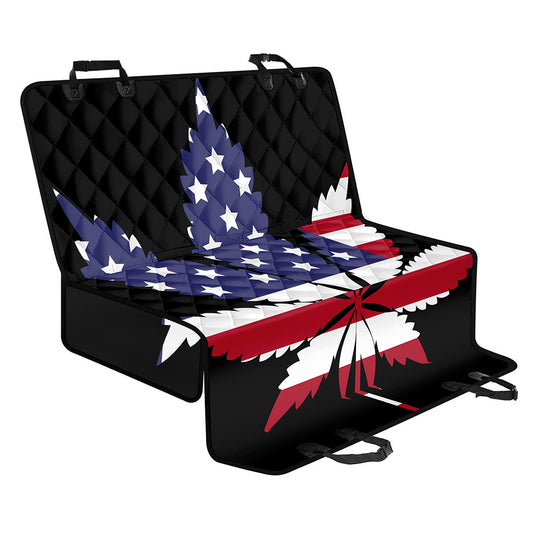 American Cannabis Leaf Flag Print Pet Car Back Seat Cover
