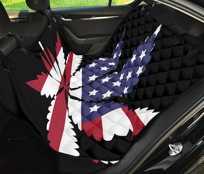 American Cannabis Leaf Flag Print Pet Car Back Seat Cover
