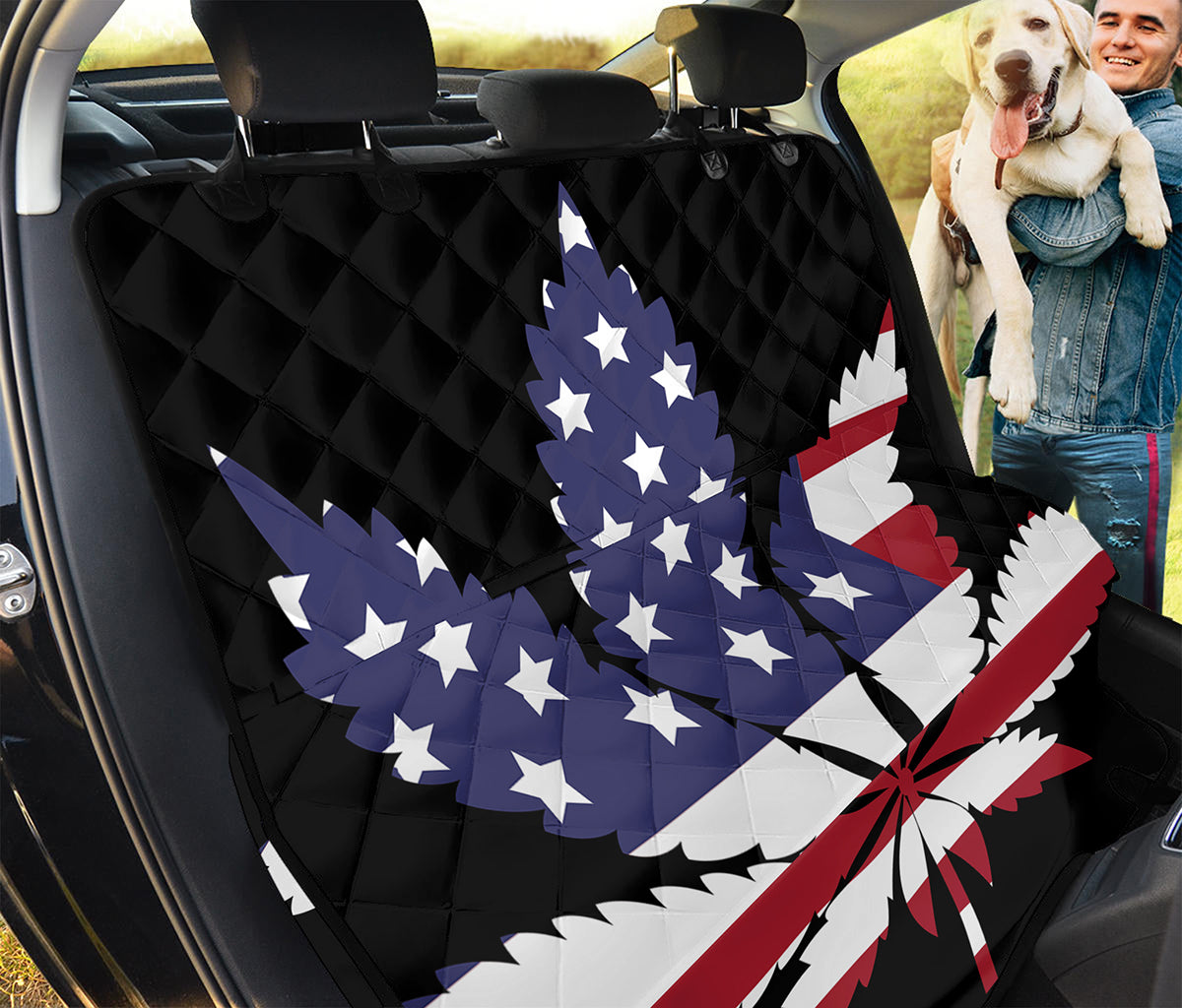 American Cannabis Leaf Flag Print Pet Car Back Seat Cover