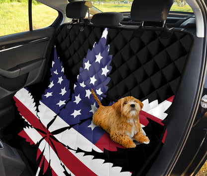American Cannabis Leaf Flag Print Pet Car Back Seat Cover
