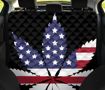 American Cannabis Leaf Flag Print Pet Car Back Seat Cover