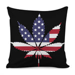 American Cannabis Leaf Flag Print Pillow Cover