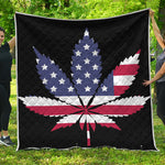 American Cannabis Leaf Flag Print Quilt