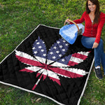 American Cannabis Leaf Flag Print Quilt
