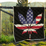 American Cannabis Leaf Flag Print Quilt