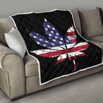 American Cannabis Leaf Flag Print Quilt
